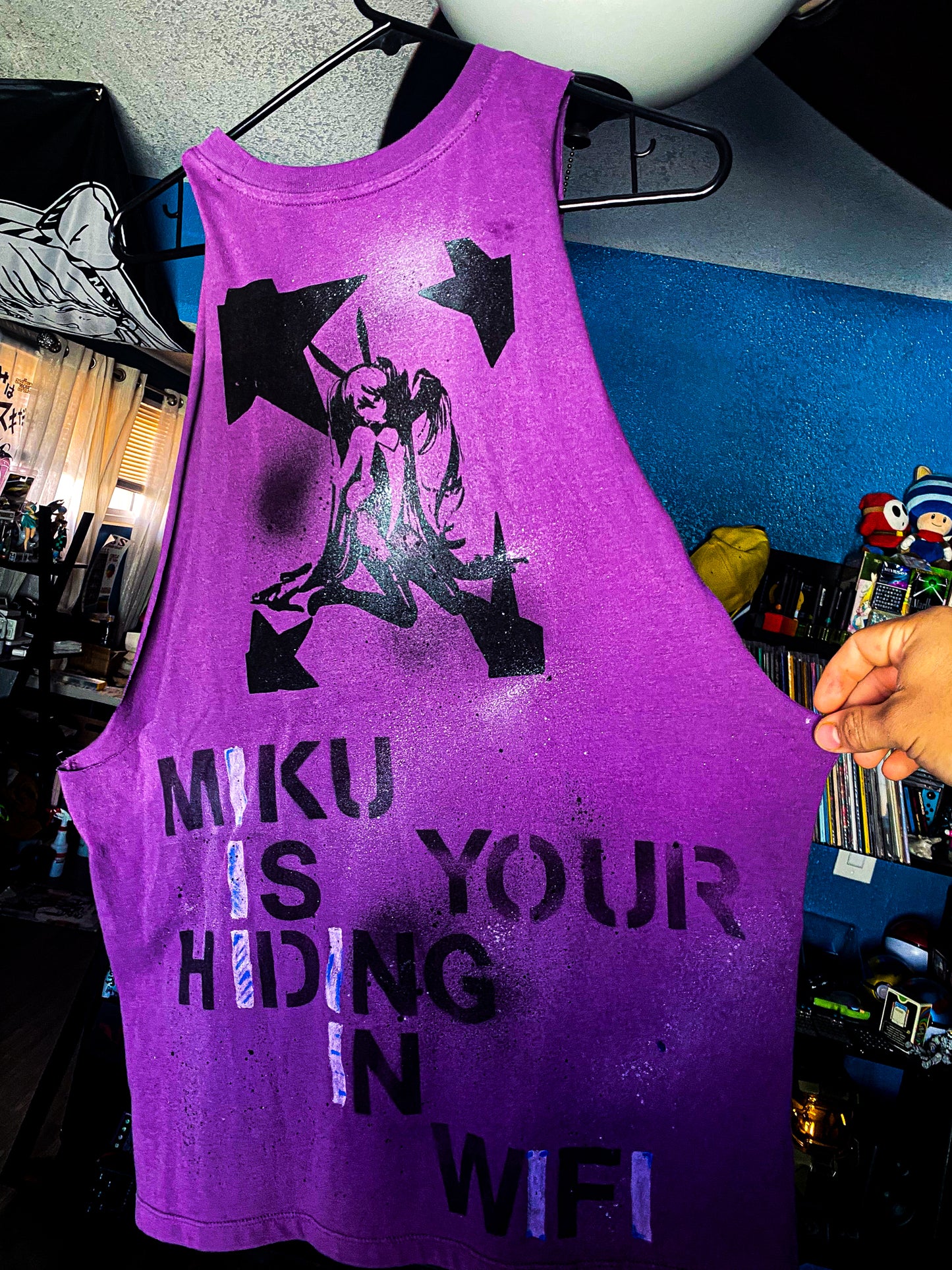 🍇👾🔮💜☔️ 1-1  Purple Star Miku Muscle Shirt 🍇👾🔮💜☔️