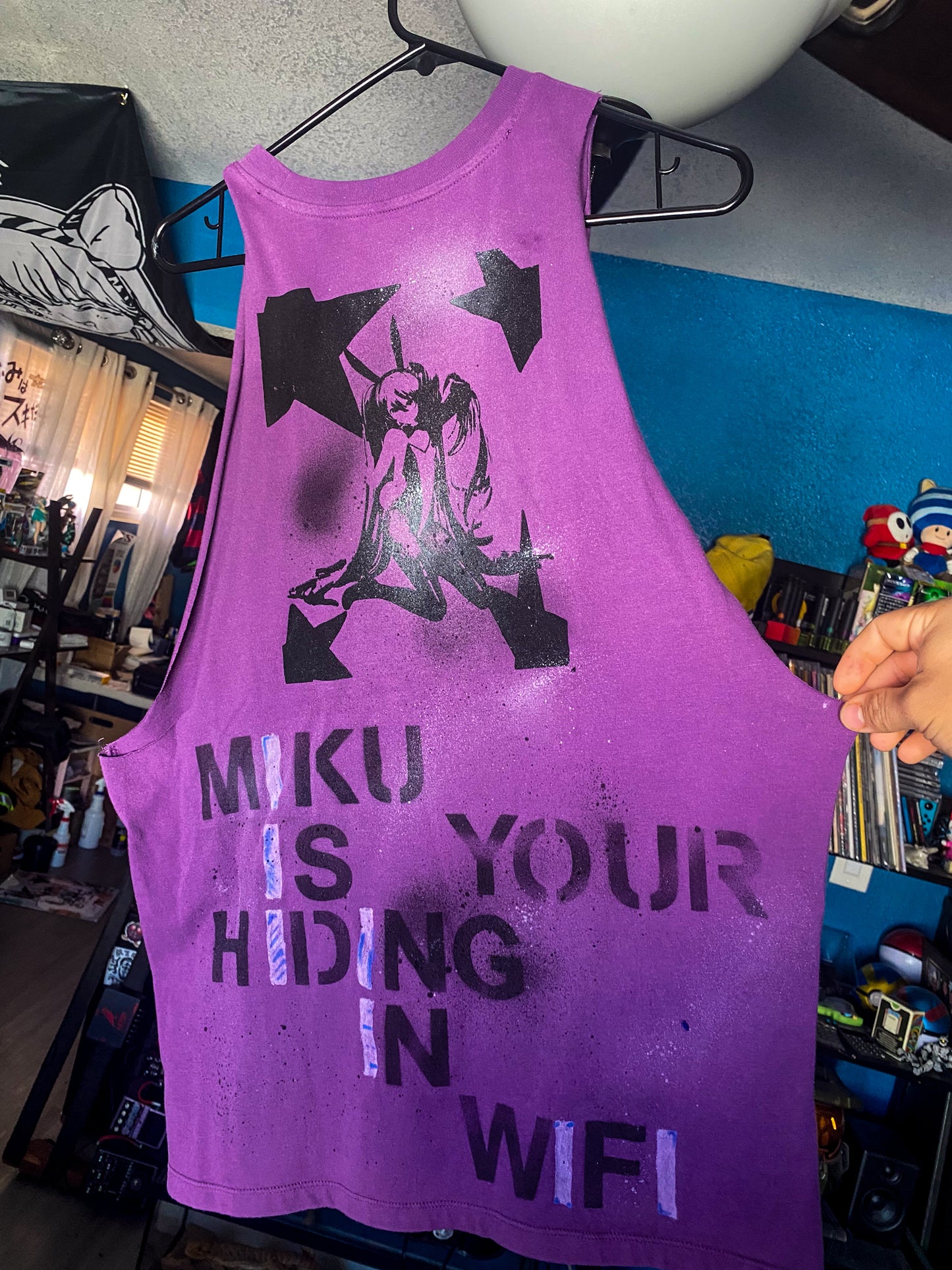 🍇👾🔮💜☔️ 1-1  Purple Star Miku Muscle Shirt 🍇👾🔮💜☔️