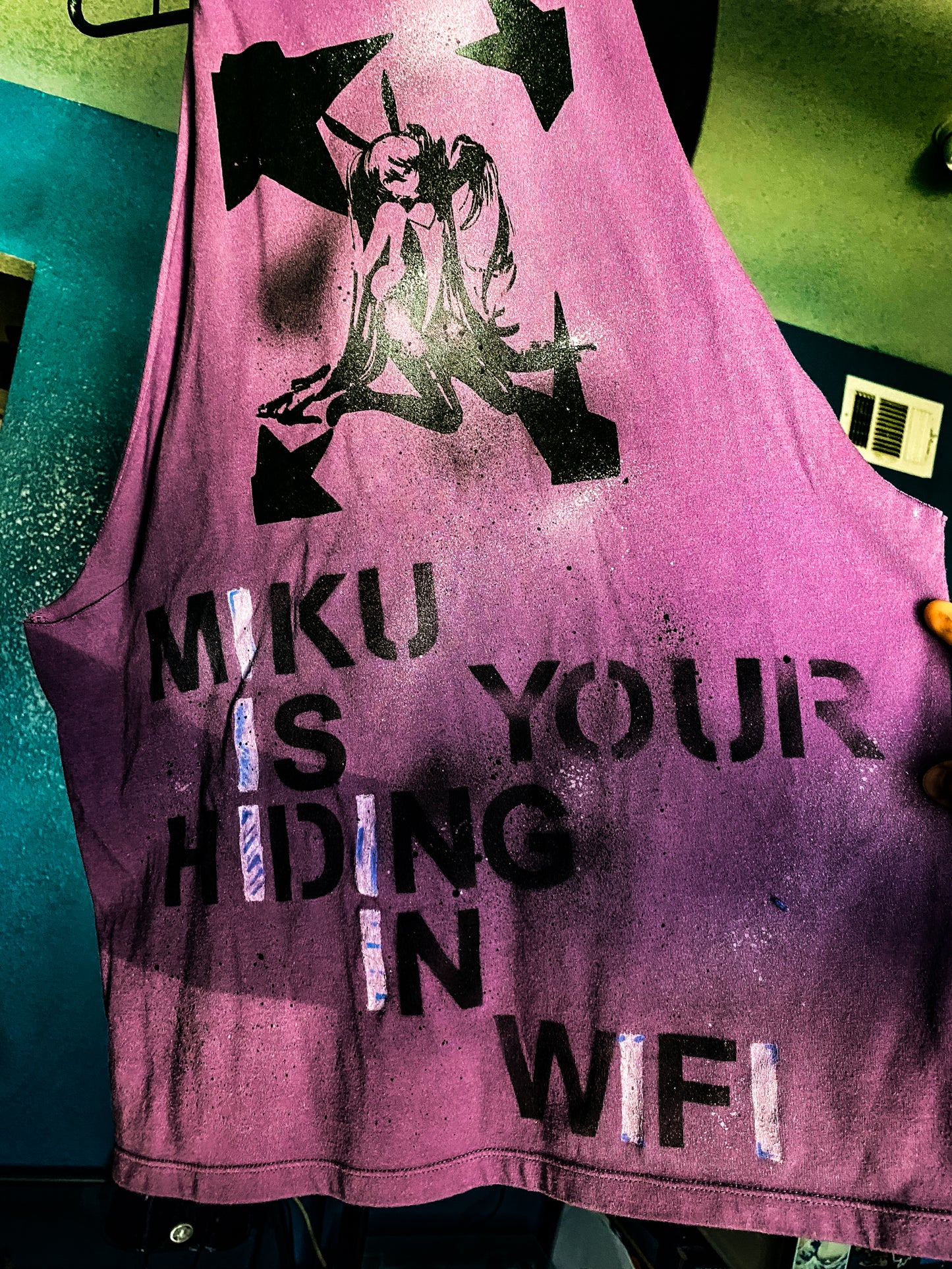 🍇👾🔮💜☔️ 1-1  Purple Star Miku Muscle Shirt 🍇👾🔮💜☔️