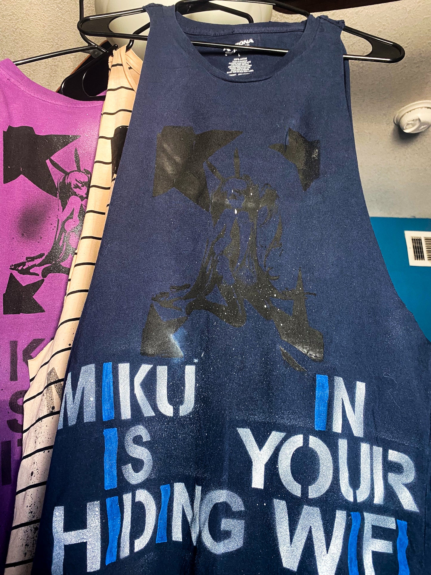 🌀⋆˚࿔ 1-1 Dark Blue Star Miku Muscle Shirt 𝜗𝜚˚⋆🌀